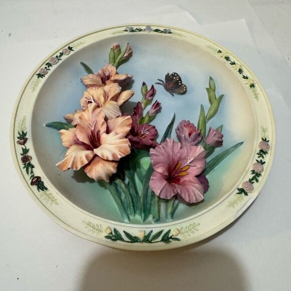 BRADFORD EXCHANGE 1997 gladiola Garden 12th Issue Lena Liu's Beautiful Gardens - Picture 1 of 5